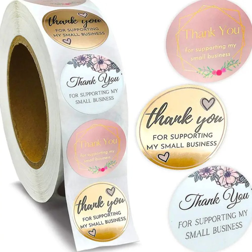 500 pcs Thank you for supporting my small business stickers. 1 Inch.
